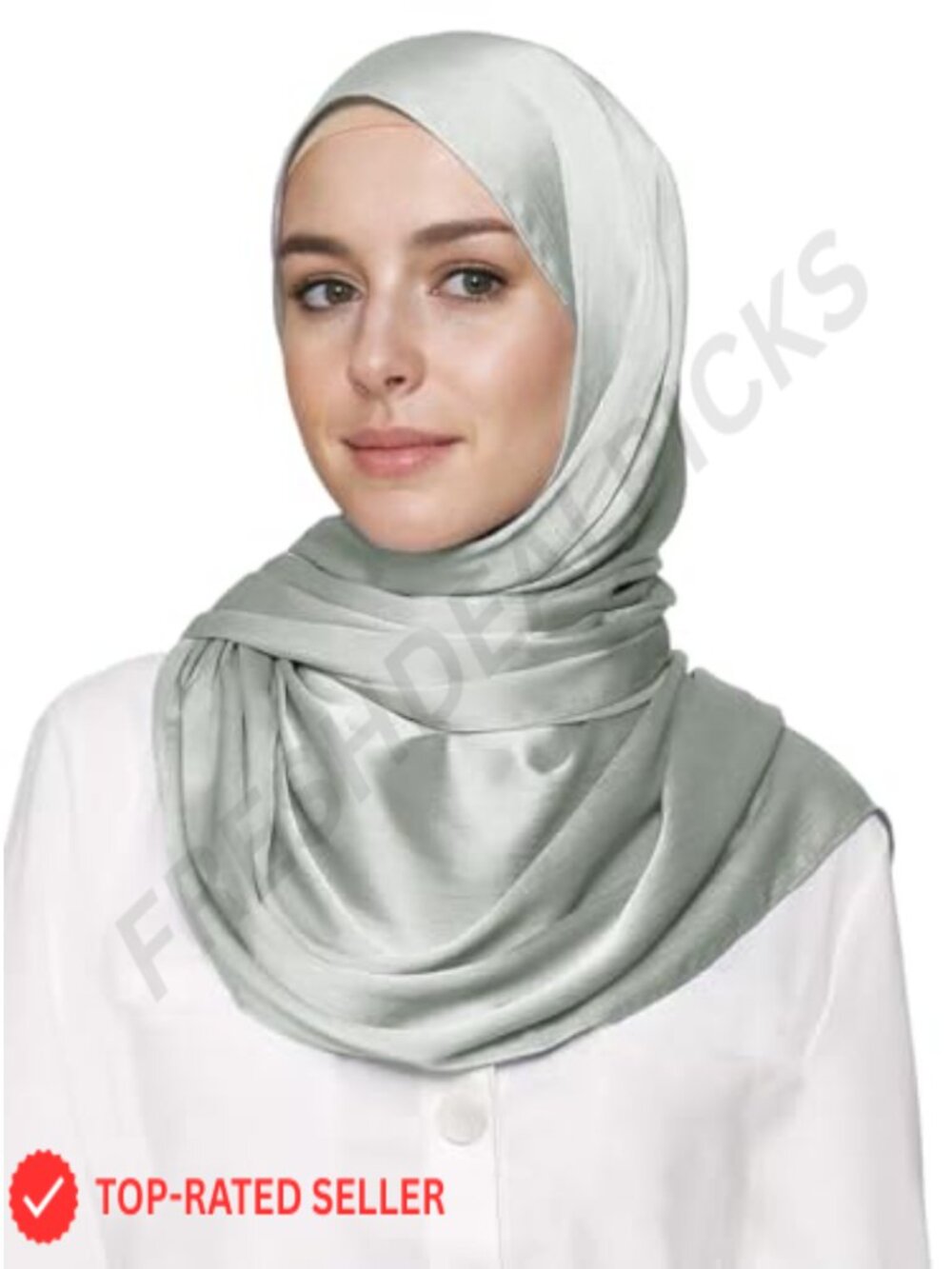 Crinkled Satin Hijab Head Scarf Shawl Muslim Women 29x73